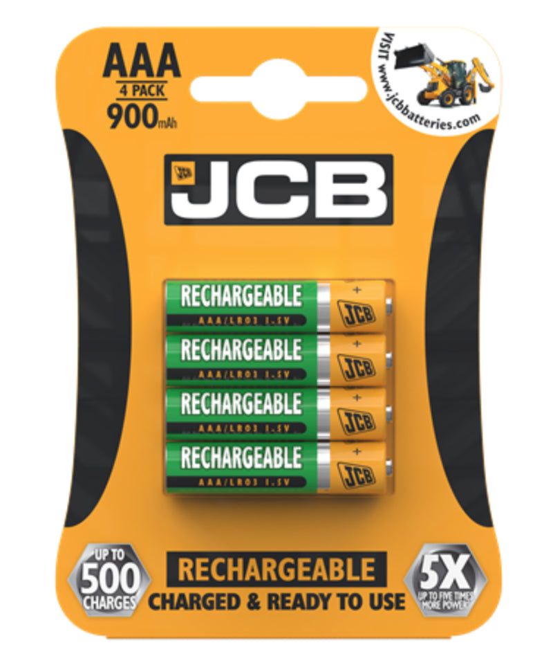 JCB Rechargeable Batteries AA AAA Nimh Pre Charged 1200 2400 900Mah NEW UK