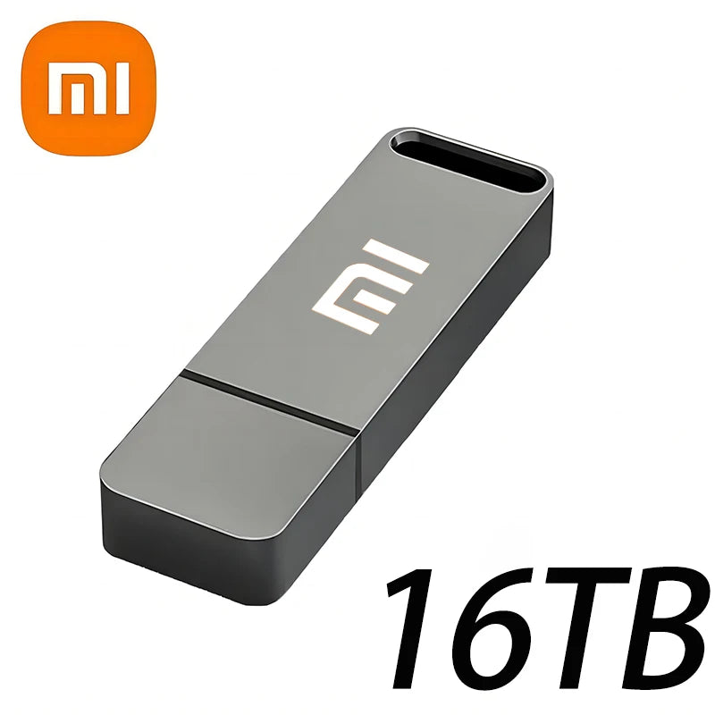 Xiaomi 16TB Flash Drive USB3.2 High Speed Transfer Metal Type C U Flash SSD Portable Mini Flash Drive Memory Waterproof U Drive