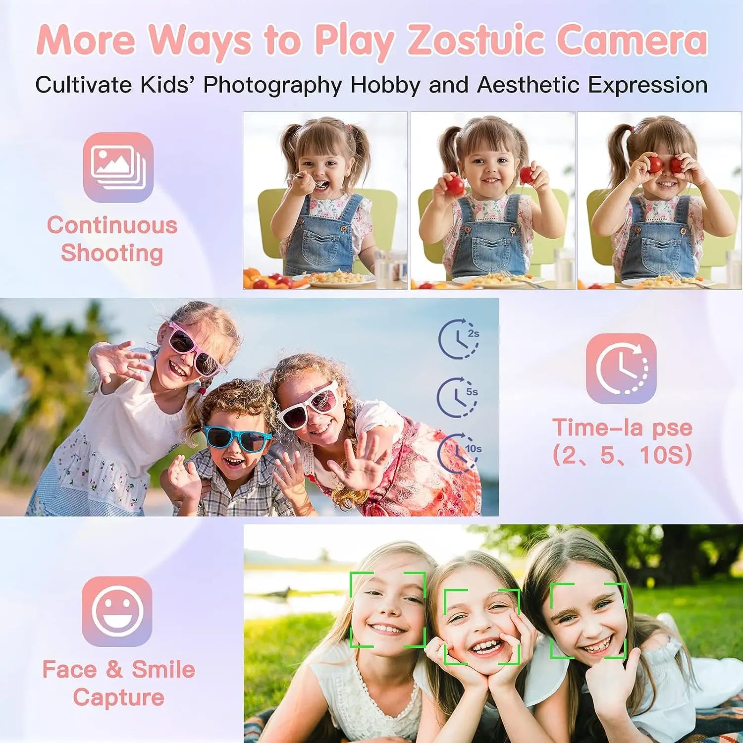 Digital Camera Children Camera for Children Camcorder with 16X Zoom Compact Cameras 1080P 44MP Cameras for Beginner Photography