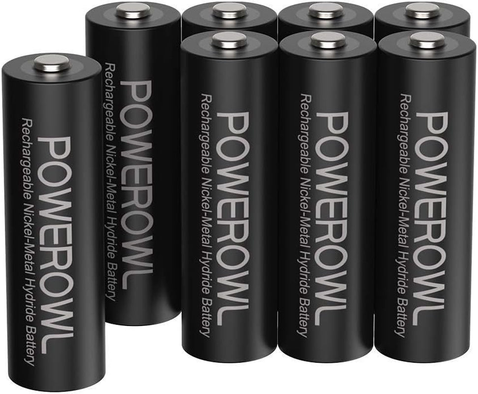 High Capacity 2800Mah Nimh AA Rechargeable Batteries 8 Pack 1.2V 1200 Cycles