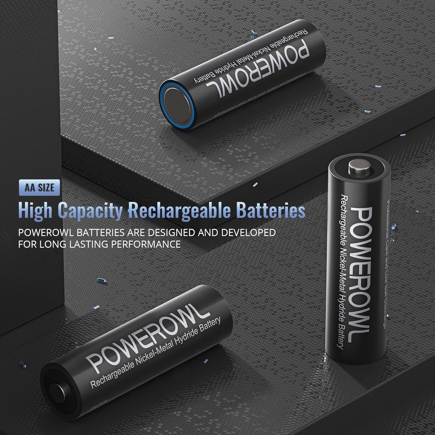 High Capacity 2800Mah Nimh AA Rechargeable Batteries 8 Pack 1.2V 1200 Cycles