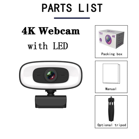 Webcam 4K 1080P Mini Camera 2K Full HD Webcam with Microphone 15-30Fps USB Web Cam for Youtube PC Laptop Video Shooting Camera