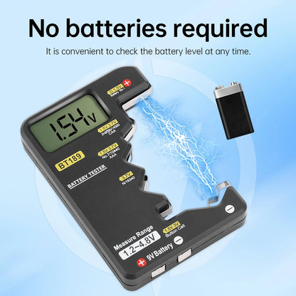 BT189 Ultra-Small Battery Tester 9V AAAAA Button Cell Universal Household LCD Digital Display Battery Tester Power Bank Detector