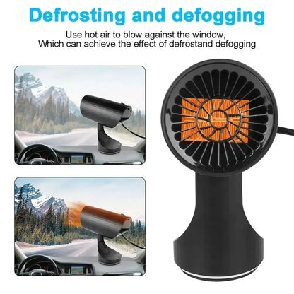 12V Portable Electric Car Fast Heater Heating Cooling Fan Warmer Wind Defrosting Black ABS Snow Demister Defroster Car Interior