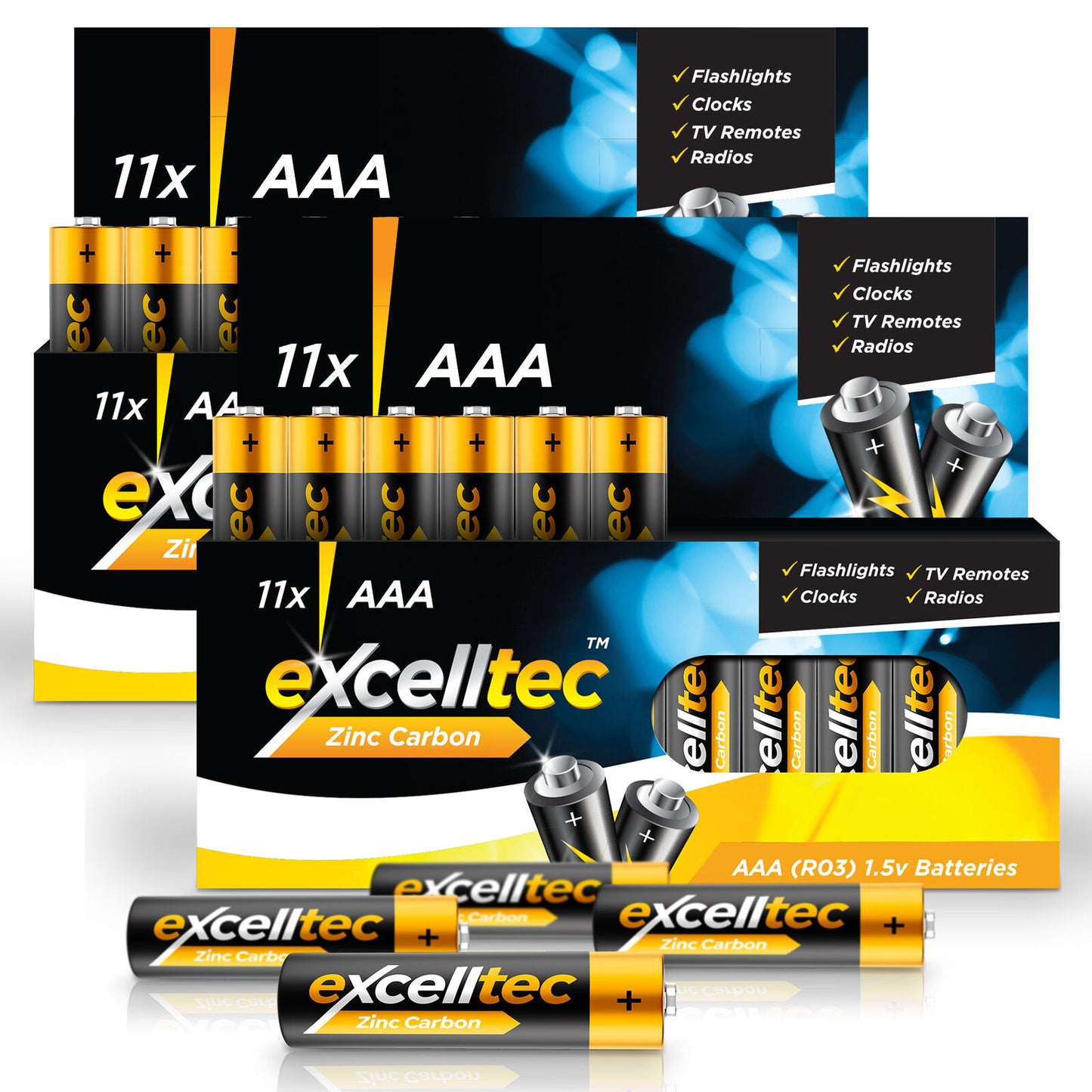 22 Excelltec AA AAA Batteries | 1000Mah 1.5V Heavy Duty Battery Long Expiry Life