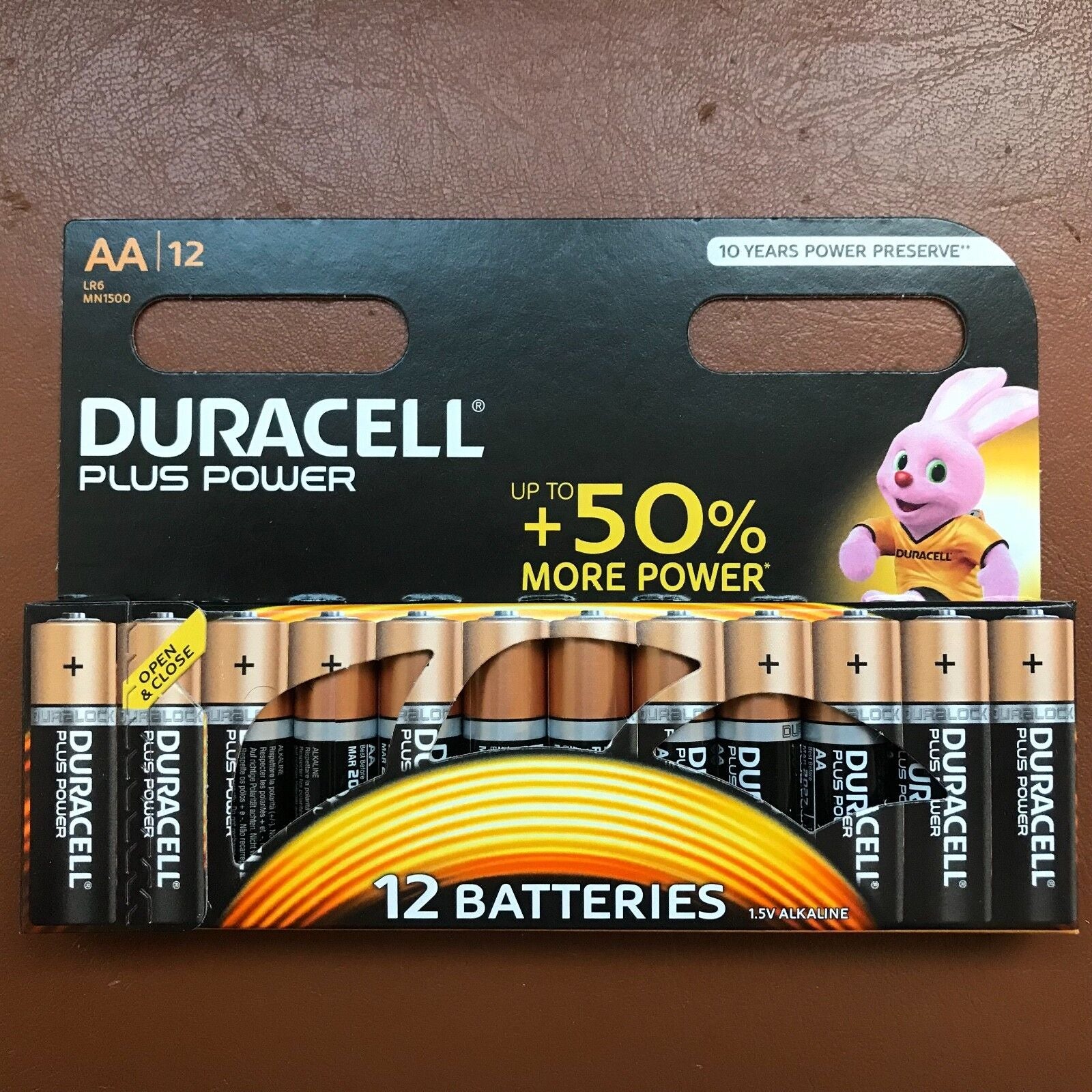 12 X Duracell AA plus Power Extra Life Alkaline Batteries LR6 MN1500 Long Exp UK