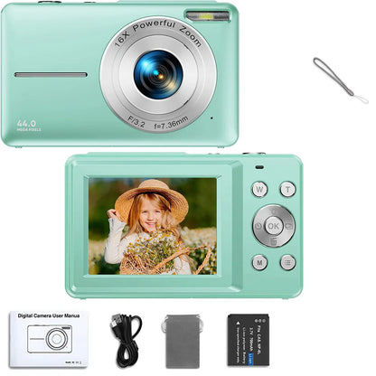 Digital Camera Children Camera for Children Camcorder with 16X Zoom Compact Cameras 1080P 44MP Cameras for Beginner Photography