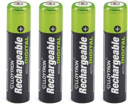 4 X AAA Rechargeable Batteries Ni-Mh 900Mah High Capacity 1000 Charges