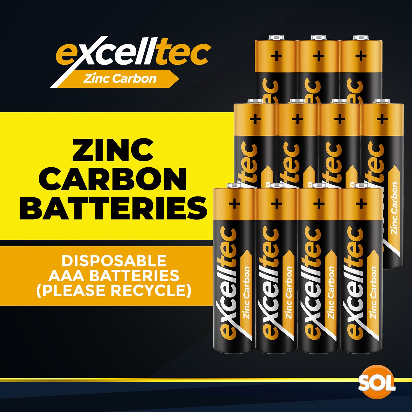 22 Excelltec AA AAA Batteries | 1000Mah 1.5V Heavy Duty Battery Long Expiry Life