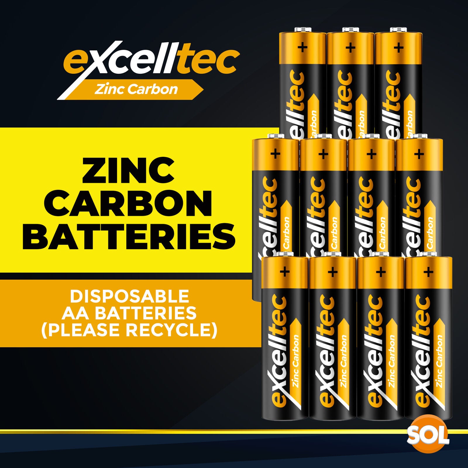 22 Excelltec AA AAA Batteries | 1000Mah 1.5V Heavy Duty Battery Long Expiry Life