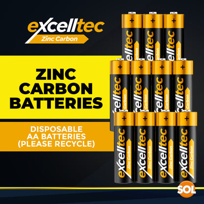 22 Excelltec AA AAA Batteries | 1000Mah 1.5V Heavy Duty Battery Long Expiry Life